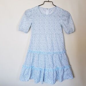 Vintage handmade girls ruffle dress short sleeves